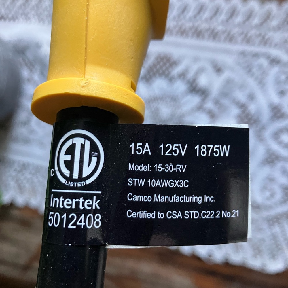 Camco 12 In RV Electrical Adapter 15A - Picture 5 of 5